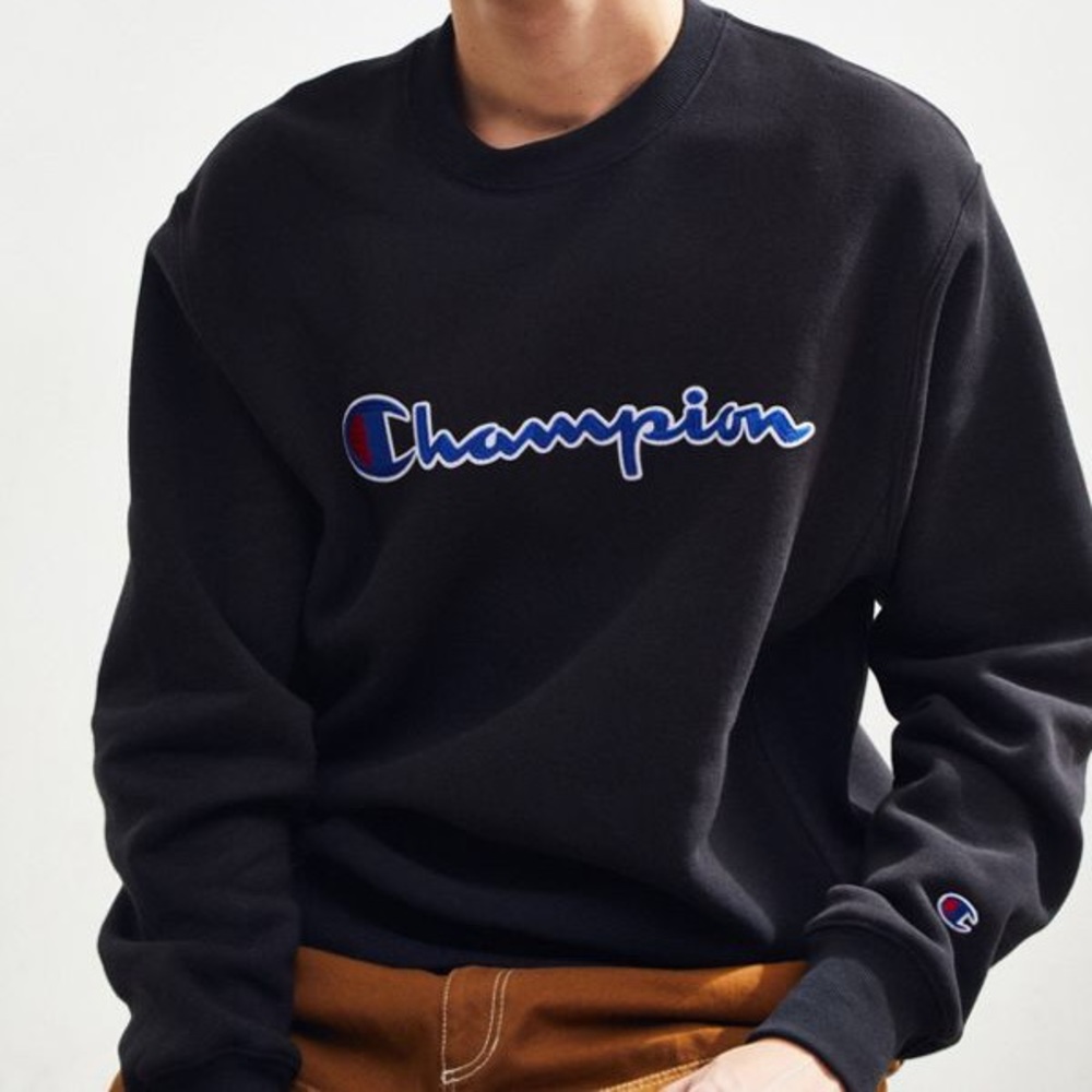 Champion Chain Stitch Script Crew Neck Sweatshirt